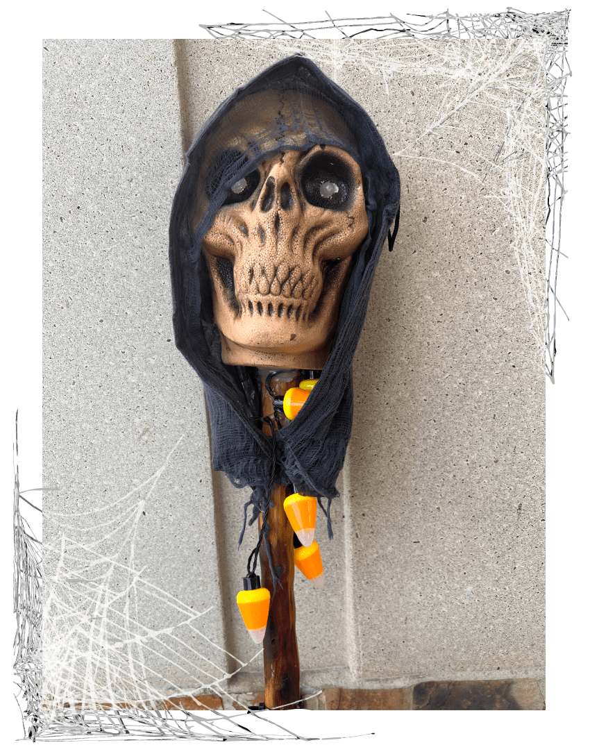 Skull wand with orange lights