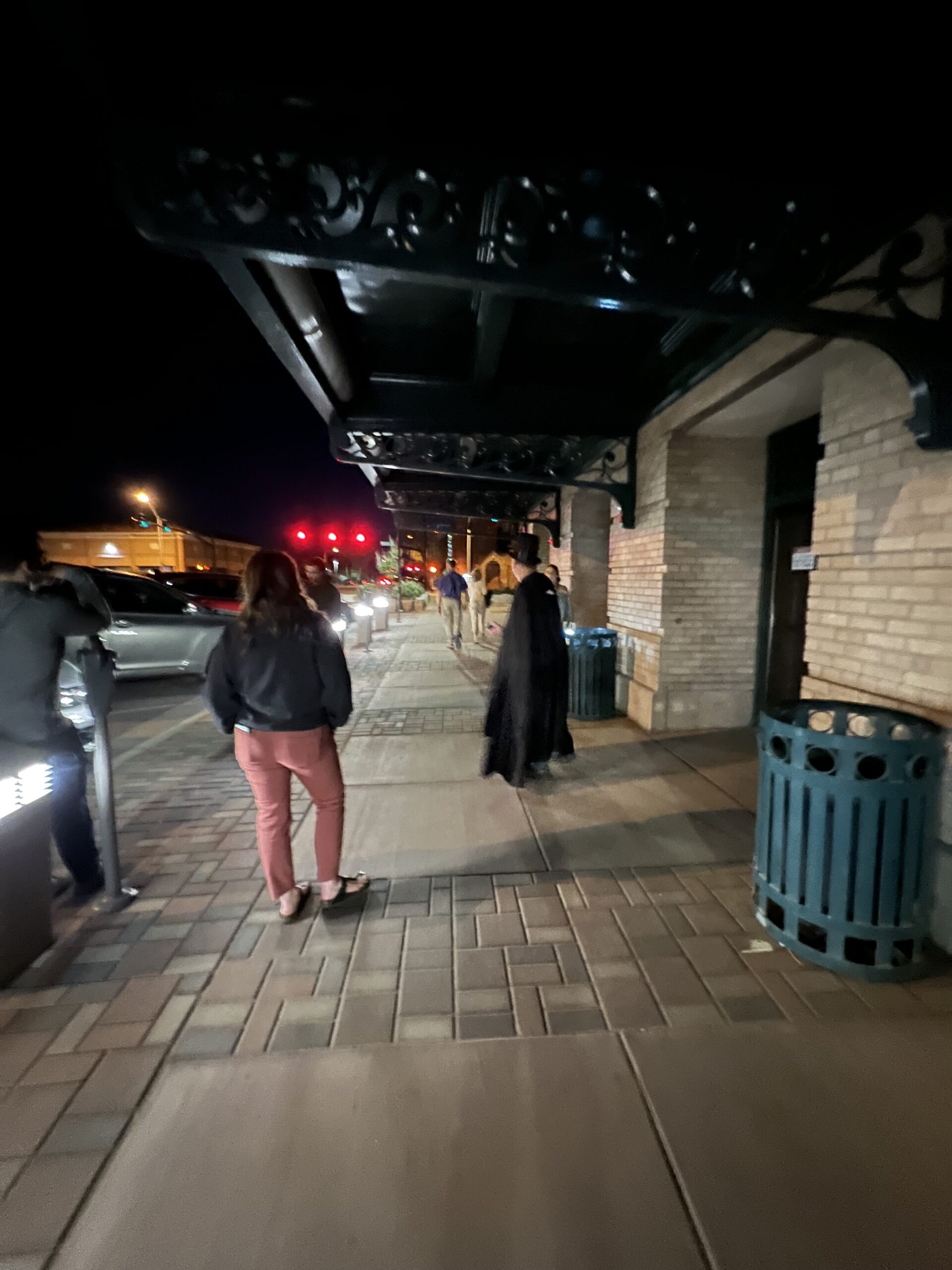Tourists and tour guide exploring the road